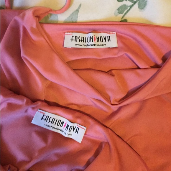 Fashion Nova skirt-and-top matching set in “coral” - Picture 4 of 5